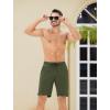 imageSILKWORLD Mens Swim Trunks Quick Dry Bathing Suit Board Swimming Shorts with Zipper Pockets and Compression LinerArmy Greenwith Gray Liner
