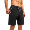 imageSILKWORLD Mens Swim Trunks Quick Dry Bathing Suit Board Swimming Shorts with Zipper Pockets and Compression LinerBlack