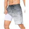 imageSILKWORLD Mens Swim Trunks Quick Dry Bathing Suit Board Swimming Shorts with Zipper Pockets and Compression LinerBlack Grey Camouflage
