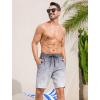 imageSILKWORLD Mens Swim Trunks Quick Dry Bathing Suit Board Swimming Shorts with Zipper Pockets and Compression LinerBlack White Leaves