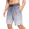 imageSILKWORLD Mens Swim Trunks Quick Dry Bathing Suit Board Swimming Shorts with Zipper Pockets and Compression LinerBlack White Leaves