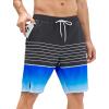 imageSILKWORLD Mens Swim Trunks Quick Dry Bathing Suit Board Swimming Shorts with Zipper Pockets and Compression LinerBlackblue Gradient