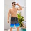 imageSILKWORLD Mens Swim Trunks Quick Dry Bathing Suit Board Swimming Shorts with Zipper Pockets and Compression LinerBlackblue Gradient