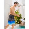 imageSILKWORLD Mens Swim Trunks Quick Dry Bathing Suit Board Swimming Shorts with Zipper Pockets and Compression LinerBlackblue Gradient