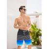 imageSILKWORLD Mens Swim Trunks Quick Dry Bathing Suit Board Swimming Shorts with Zipper Pockets and Compression LinerBlackblue Gradient