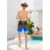 imageSILKWORLD Mens Swim Trunks Quick Dry Bathing Suit Board Swimming Shorts with Zipper Pockets and Compression LinerBlackblue Gradient