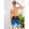 imageSILKWORLD Mens Swim Trunks Quick Dry Bathing Suit Board Swimming Shorts with Zipper Pockets and Compression LinerBlackblue Gradient