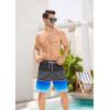 imageSILKWORLD Mens Swim Trunks Quick Dry Bathing Suit Board Swimming Shorts with Zipper Pockets and Compression LinerBlackblue Gradient