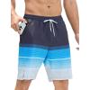 imageSILKWORLD Mens Swim Trunks Quick Dry Bathing Suit Board Swimming Shorts with Zipper Pockets and Compression LinerBlackblue Grid