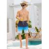 imageSILKWORLD Mens Swim Trunks Quick Dry Bathing Suit Board Swimming Shorts with Zipper Pockets and Compression LinerBlackblue Grid