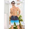 imageSILKWORLD Mens Swim Trunks Quick Dry Bathing Suit Board Swimming Shorts with Zipper Pockets and Compression LinerBlackblue Grid