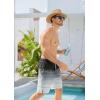 imageSILKWORLD Mens Swim Trunks Quick Dry Bathing Suit Board Swimming Shorts with Zipper Pockets and Compression LinerBlackblue Pinstripes