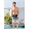 imageSILKWORLD Mens Swim Trunks Quick Dry Bathing Suit Board Swimming Shorts with Zipper Pockets and Compression LinerBlackblue Pinstripes