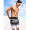 imageSILKWORLD Mens Swim Trunks Quick Dry Bathing Suit Board Swimming Shorts with Zipper Pockets and Compression LinerBlackgray Stripes