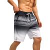 imageSILKWORLD Mens Swim Trunks Quick Dry Bathing Suit Board Swimming Shorts with Zipper Pockets and Compression LinerBlackgray Stripes