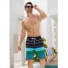 imageSILKWORLD Mens Swim Trunks Quick Dry Bathing Suit Board Swimming Shorts with Zipper Pockets and Compression LinerBlackgreen