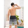 imageSILKWORLD Mens Swim Trunks Quick Dry Bathing Suit Board Swimming Shorts with Zipper Pockets and Compression LinerBlackwhite Pinstripes