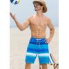 imageSILKWORLD Mens Swim Trunks Quick Dry Bathing Suit Board Swimming Shorts with Zipper Pockets and Compression LinerBlue Gradient