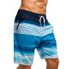 imageSILKWORLD Mens Swim Trunks Quick Dry Bathing Suit Board Swimming Shorts with Zipper Pockets and Compression LinerBlue and White Stripes