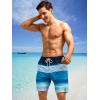 imageSILKWORLD Mens Swim Trunks Quick Dry Bathing Suit Board Swimming Shorts with Zipper Pockets and Compression LinerBlue and White Stripes