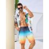 imageSILKWORLD Mens Swim Trunks Quick Dry Bathing Suit Board Swimming Shorts with Zipper Pockets and Compression LinerColor Gradient