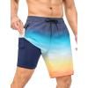 imageSILKWORLD Mens Swim Trunks Quick Dry Bathing Suit Board Swimming Shorts with Zipper Pockets and Compression LinerColor Gradient