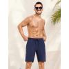 imageSILKWORLD Mens Swim Trunks Quick Dry Bathing Suit Board Swimming Shorts with Zipper Pockets and Compression LinerDark Blue