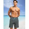 imageSILKWORLD Mens Swim Trunks Quick Dry Bathing Suit Board Swimming Shorts with Zipper Pockets and Compression LinerDark Grey
