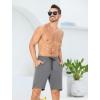 imageSILKWORLD Mens Swim Trunks Quick Dry Bathing Suit Board Swimming Shorts with Zipper Pockets and Compression LinerDark Greywith Black Liner