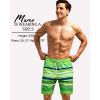 imageSILKWORLD Mens Swim Trunks Quick Dry Bathing Suit Board Swimming Shorts with Zipper Pockets and Compression LinerGreenblue Stripes