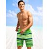 imageSILKWORLD Mens Swim Trunks Quick Dry Bathing Suit Board Swimming Shorts with Zipper Pockets and Compression LinerGreenblue Stripes