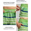 imageSILKWORLD Mens Swim Trunks Quick Dry Bathing Suit Board Swimming Shorts with Zipper Pockets and Compression LinerGreenblue Stripes