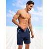 imageSILKWORLD Mens Swim Trunks Quick Dry Bathing Suit Board Swimming Shorts with Zipper Pockets and Compression LinerNavy