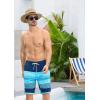 imageSILKWORLD Mens Swim Trunks Quick Dry Bathing Suit Board Swimming Shorts with Zipper Pockets and Compression LinerNavy Blue Pinstripes