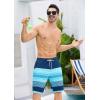 imageSILKWORLD Mens Swim Trunks Quick Dry Bathing Suit Board Swimming Shorts with Zipper Pockets and Compression LinerNavy Blue Pinstripes