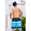 imageSILKWORLD Mens Swim Trunks Quick Dry Bathing Suit Board Swimming Shorts with Zipper Pockets and Compression LinerNavy Blue Pinstripes