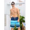 imageSILKWORLD Mens Swim Trunks Quick Dry Bathing Suit Board Swimming Shorts with Zipper Pockets and Compression LinerNavy Blue Pinstripes