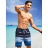 imageSILKWORLD Mens Swim Trunks Quick Dry Bathing Suit Board Swimming Shorts with Zipper Pockets and Compression LinerNavy Blue Stripes