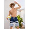 imageSILKWORLD Mens Swim Trunks Quick Dry Bathing Suit Board Swimming Shorts with Zipper Pockets and Compression LinerNavywhite Stripes