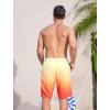 imageSILKWORLD Mens Swim Trunks Quick Dry Bathing Suit Board Swimming Shorts with Zipper Pockets and Compression LinerOrange Gradient