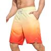 imageSILKWORLD Mens Swim Trunks Quick Dry Bathing Suit Board Swimming Shorts with Zipper Pockets and Compression LinerOrange Gradient