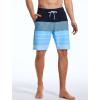imageSILKWORLD Mens Swim Trunks Quick Dry Bathing Suit Board Swimming Shorts with Zipper Pockets and Compression LinerPinstripenavy Blue