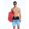 imageSILKWORLD Mens Swim Trunks Quick Dry Bathing Suit Board Swimming Shorts with Zipper Pockets and Compression LinerPinstripenavy Blue