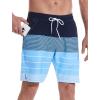 imageSILKWORLD Mens Swim Trunks Quick Dry Bathing Suit Board Swimming Shorts with Zipper Pockets and Compression LinerPinstripenavy Blue