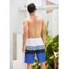 imageSILKWORLD Mens Swim Trunks Quick Dry Bathing Suit Board Swimming Shorts with Zipper Pockets and Compression LinerWhiteblue Stripes