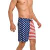 imageSILKWORLD Mens Swim Trunks Quick Dry Compression Liner 2 in 1 Shorts Men SwimsuitAmerican Flag