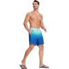 imageSILKWORLD Mens Swim Trunks Quick Dry Compression Liner 2 in 1 Shorts Men SwimsuitBlue Gradient
