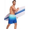 imageSILKWORLD Mens Swim Trunks Quick Dry Compression Liner 2 in 1 Shorts Men SwimsuitBlue Gradient