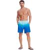 imageSILKWORLD Mens Swim Trunks Quick Dry Compression Liner 2 in 1 Shorts Men SwimsuitBlue Gradient