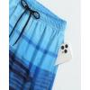 imageSILKWORLD Mens Swim Trunks Quick Dry Compression Liner 2 in 1 Shorts Men SwimsuitBlue Gradient Stripe